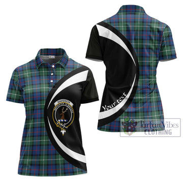 Davidson of Tulloch Tartan Women's Polo Shirt with Family Crest Circle Style