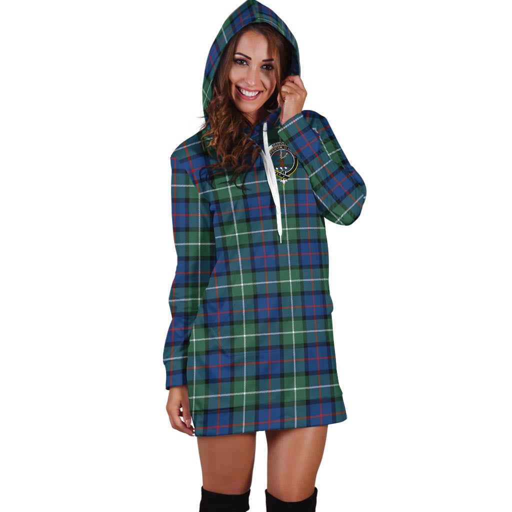 Davidson of Tulloch Tartan Hoodie Dress with Family Crest - Tartan Vibes Clothing