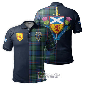 Davidson of Tulloch Tartan Polo Shirt Alba with Scottish Lion Royal Arm Half Style