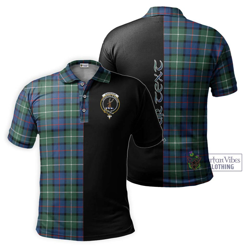 Davidson of Tulloch Tartan Polo Shirt with Family Crest and Half Of Me Style Kid - Tartanvibesclothing Shop