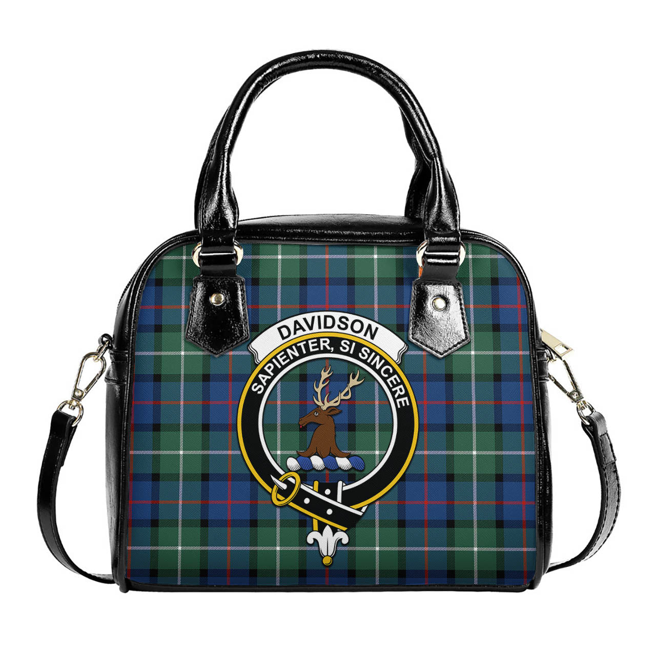 Davidson of Tulloch Tartan Shoulder Handbags with Family Crest One Size 6*25*22 cm - Tartanvibesclothing