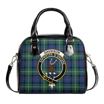 Davidson of Tulloch Tartan Shoulder Handbags with Family Crest