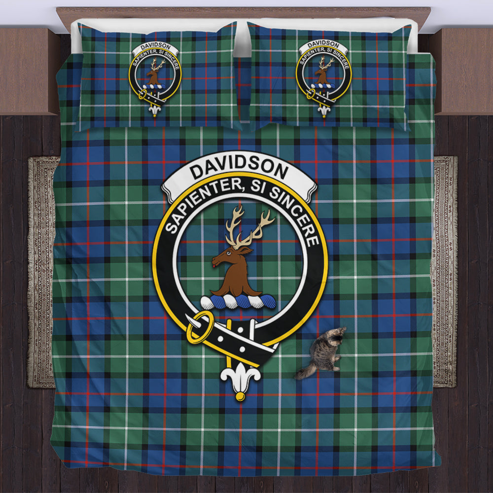 Davidson of Tulloch Tartan Bedding Set with Family Crest US Bedding Set - Tartan Vibes Clothing