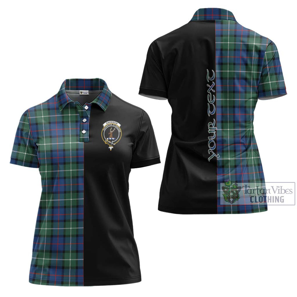 Davidson of Tulloch Tartan Women's Polo Shirt with Family Crest and Half Of Me Style Women - Tartanvibesclothing Shop