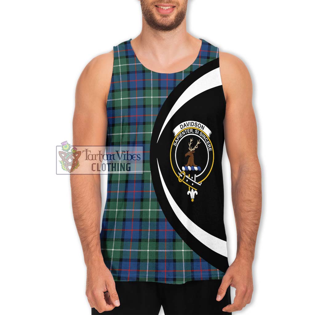 Davidson of Tulloch Tartan Men's Tank Top with Family Crest Circle Style Men - Tartan Vibes Clothing