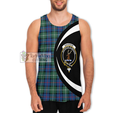 Davidson of Tulloch Tartan Men's Tank Top with Family Crest Circle Style