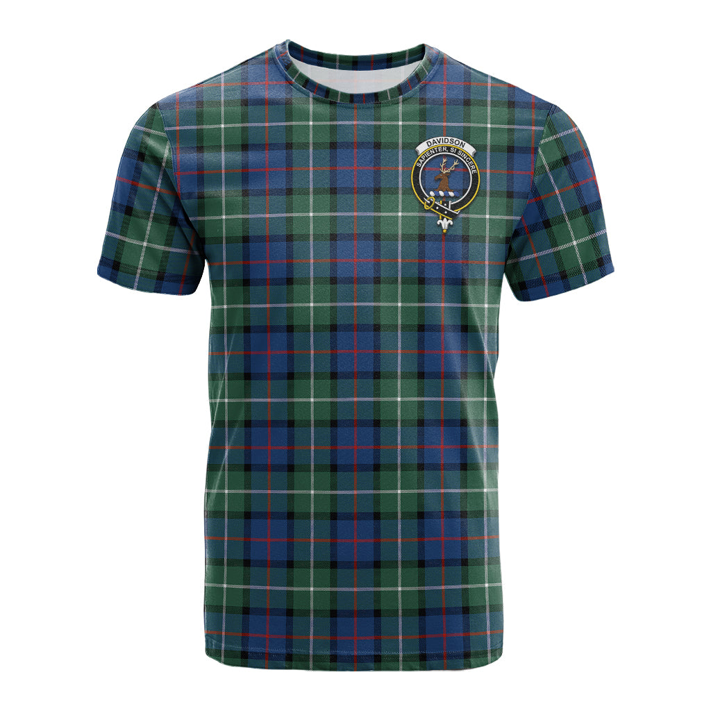 Davidson of Tulloch Tartan T-Shirt with Family Crest - Tartan Vibes Clothing