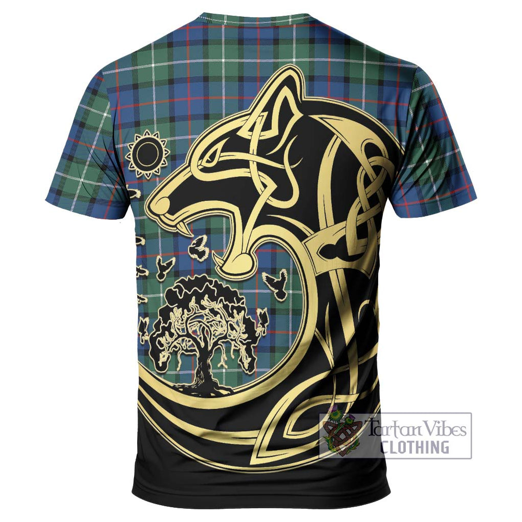 Davidson of Tulloch Tartan T-Shirt with Family Crest Celtic Wolf Style - Tartan Vibes Clothing