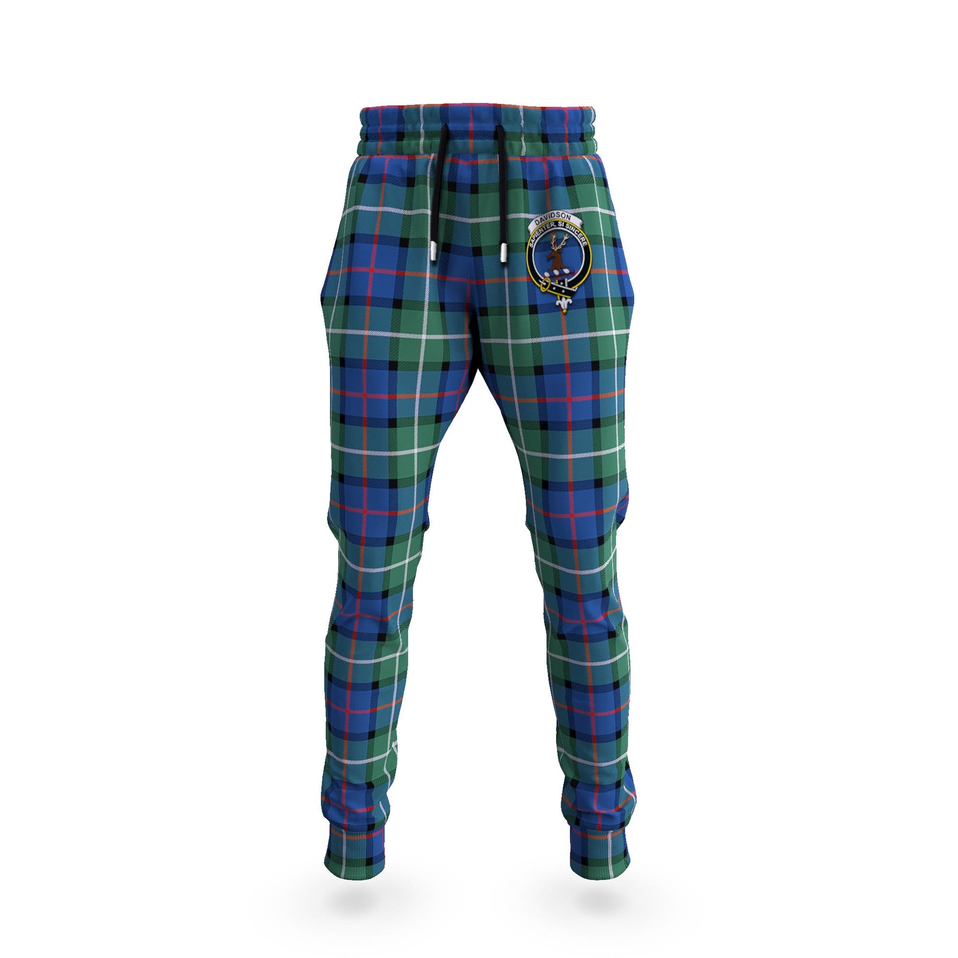 Davidson of Tulloch Tartan Joggers Pants with Family Crest 5XL - Tartan Vibes Clothing