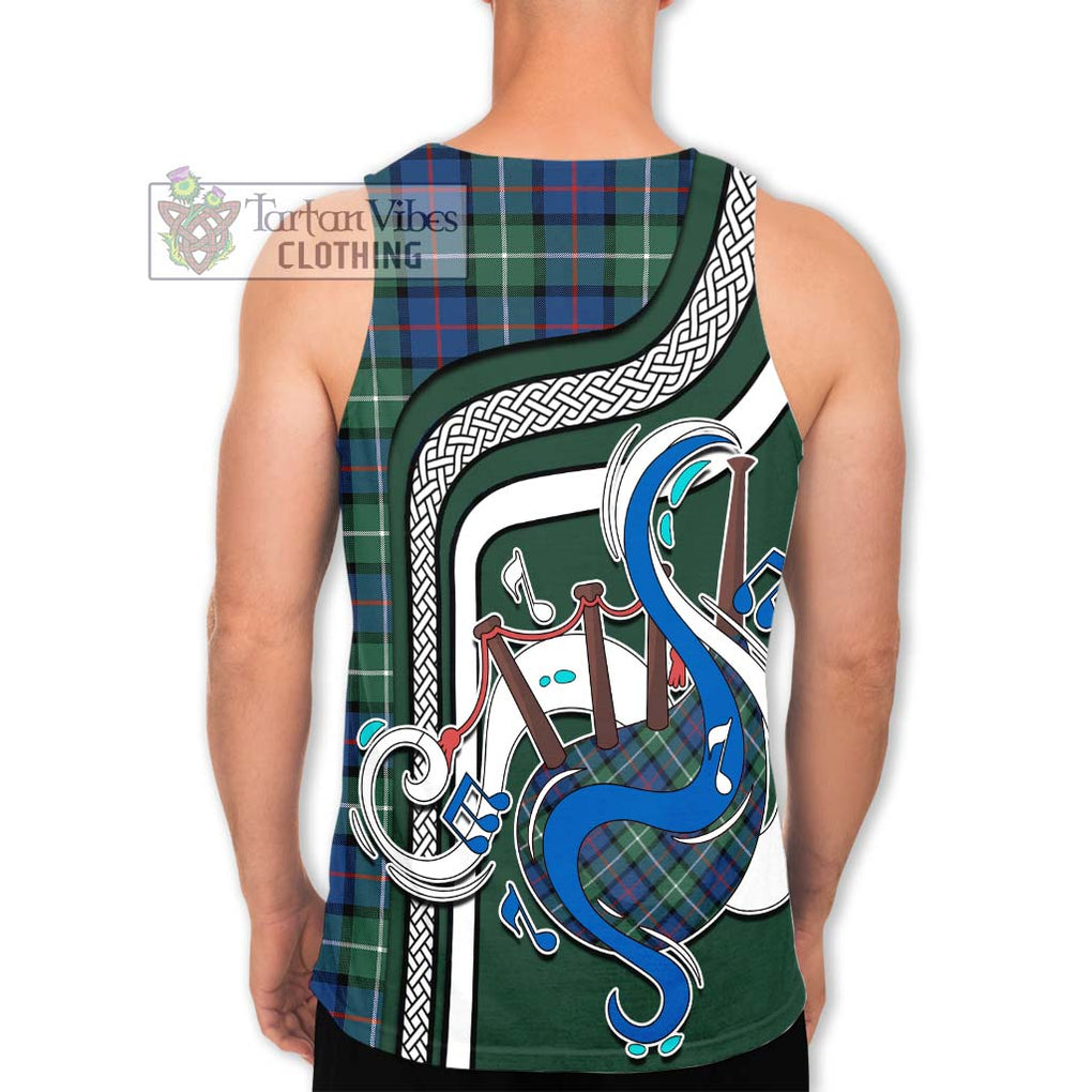 Davidson of Tulloch Tartan Men's Tank Top with Epic Bagpipe Style - Tartanvibesclothing Shop