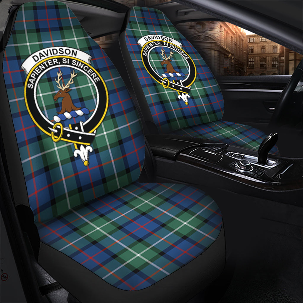 Davidson of Tulloch Tartan Car Seat Cover with Family Crest - Tartanvibesclothing