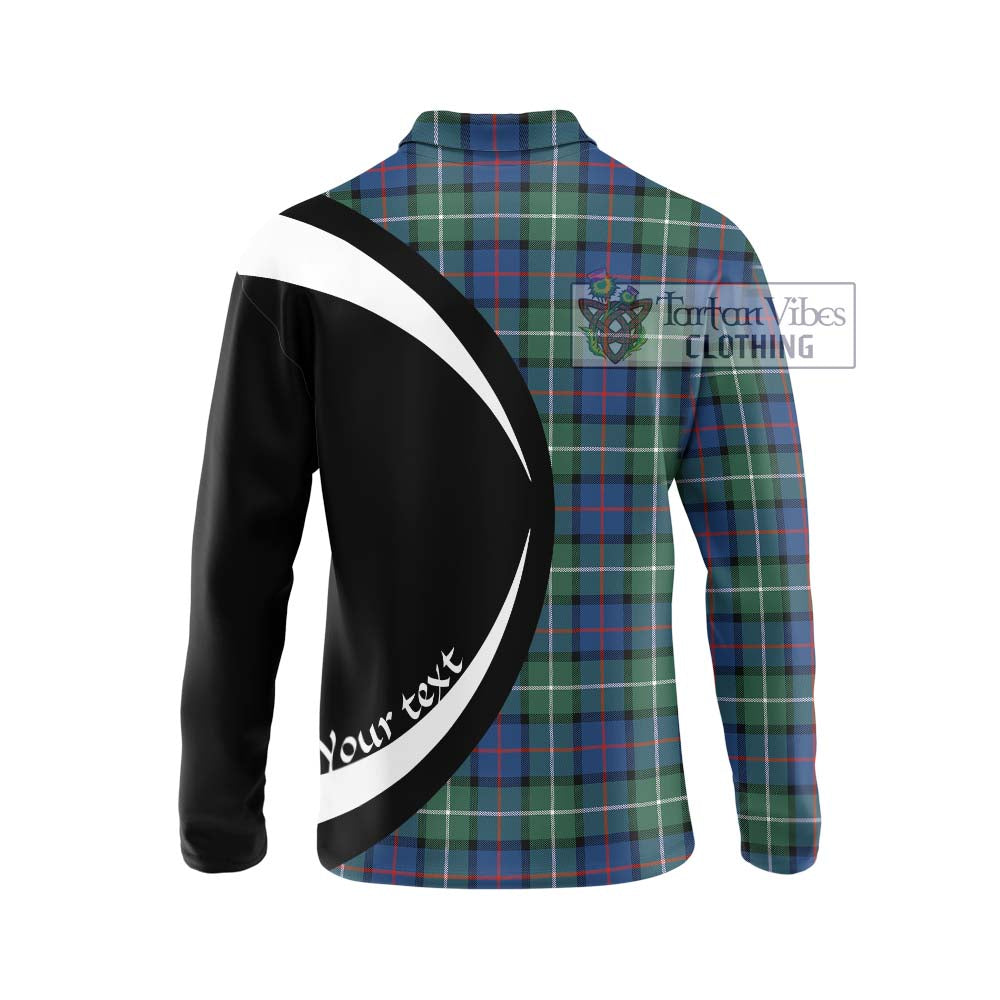 Davidson of Tulloch Tartan Long Sleeve Polo Shirt with Family Crest Circle Style - Tartan Vibes Clothing