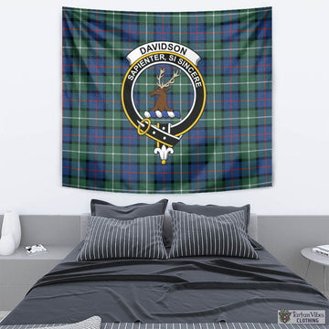 Davidson of Tulloch Tartan Tapestry Wall Hanging and Home Decor for Room with Family Crest