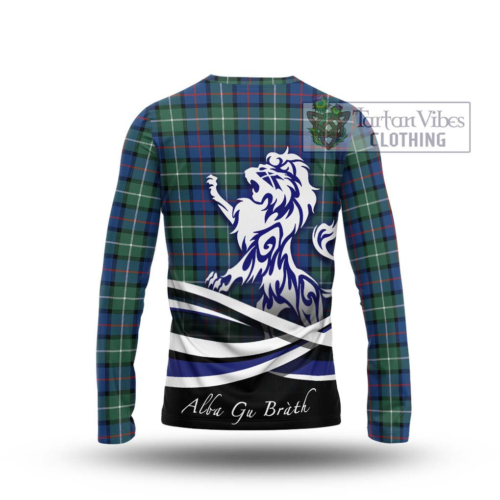 Davidson of Tulloch Tartan Long Sleeve T-Shirt with Alba Gu Brath Regal Lion Emblem - Tartanvibesclothing Shop