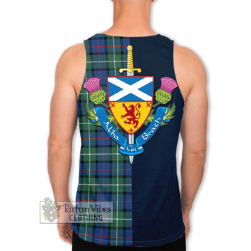 Davidson of Tulloch Tartan Men's Tank Top Alba with Scottish Lion Royal Arm Half Style