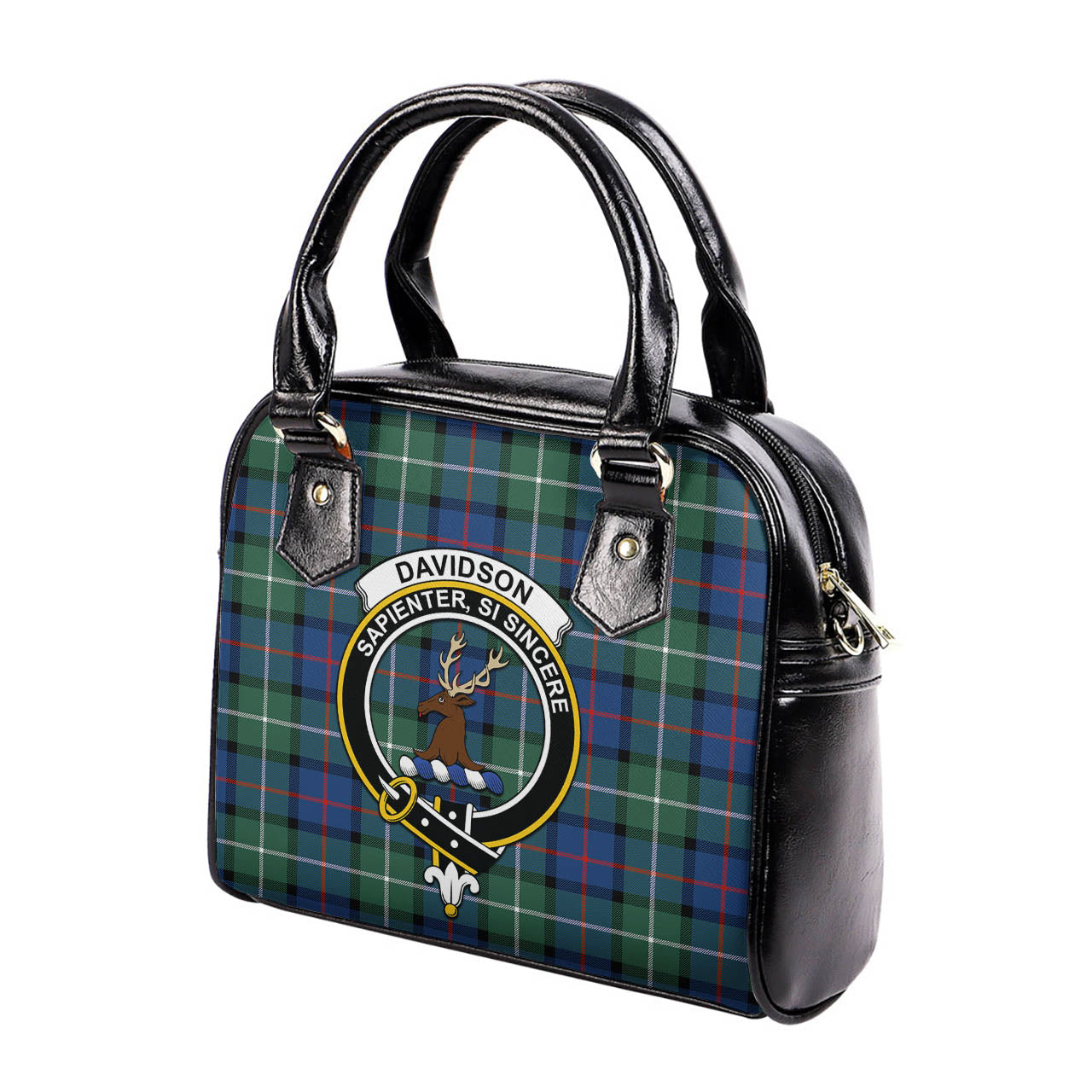 Davidson of Tulloch Tartan Shoulder Handbags with Family Crest - Tartanvibesclothing