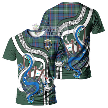 Davidson of Tulloch Tartan T-Shirt with Epic Bagpipe Style