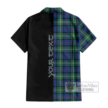 Davidson of Tulloch Tartan Short Sleeve Button Shirt with Family Crest and Half Of Me Style