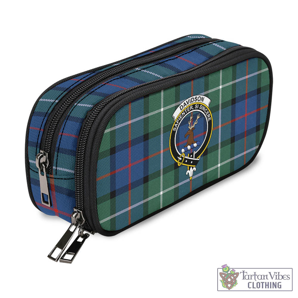 Tartan Vibes Clothing Davidson of Tulloch Tartan Pen and Pencil Case with Family Crest