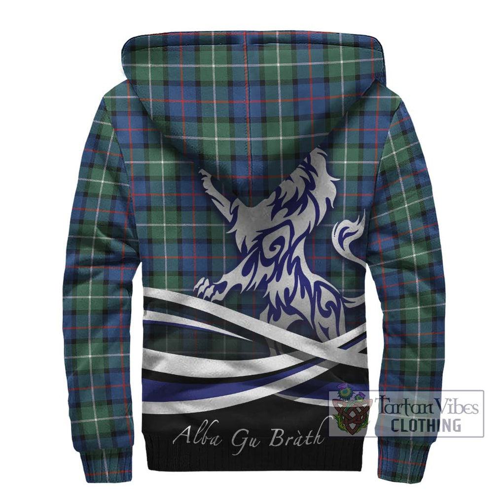 Davidson of Tulloch Tartan Sherpa Hoodie with Alba Gu Brath Regal Lion Emblem - Tartanvibesclothing Shop