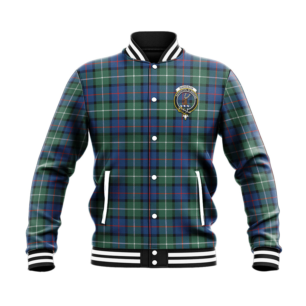 Davidson of Tulloch Tartan Baseball Jacket with Family Crest - Tartan Vibes Clothing