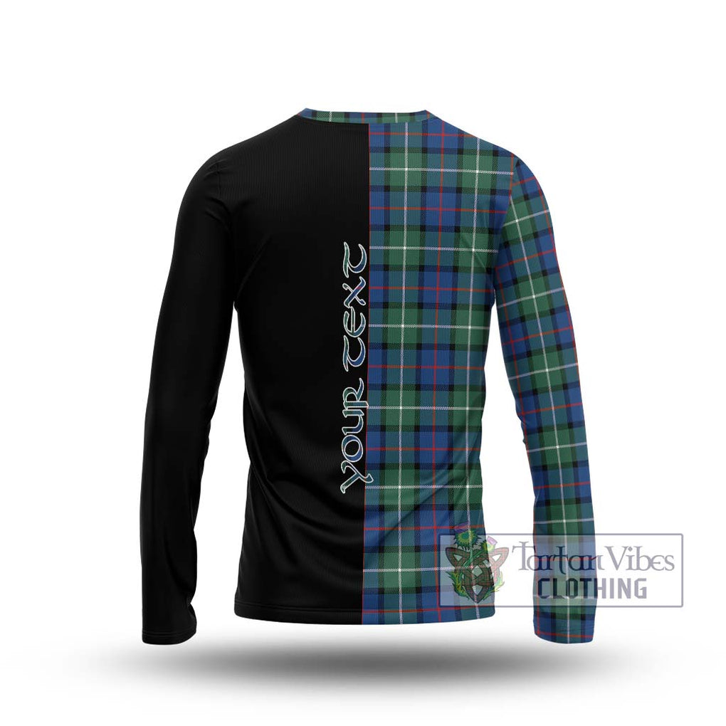 Davidson of Tulloch Tartan Long Sleeve T-Shirt with Family Crest and Half Of Me Style - Tartanvibesclothing Shop