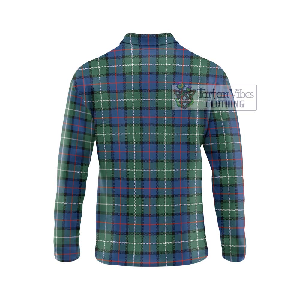 Davidson of Tulloch Tartan Long Sleeve Polo Shirt with Family Crest DNA In Me Style - Tartanvibesclothing Shop