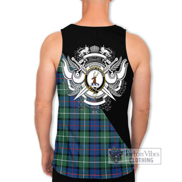 Davidson of Tulloch Tartan Men's Tank Top with Family Crest and Military Logo Style