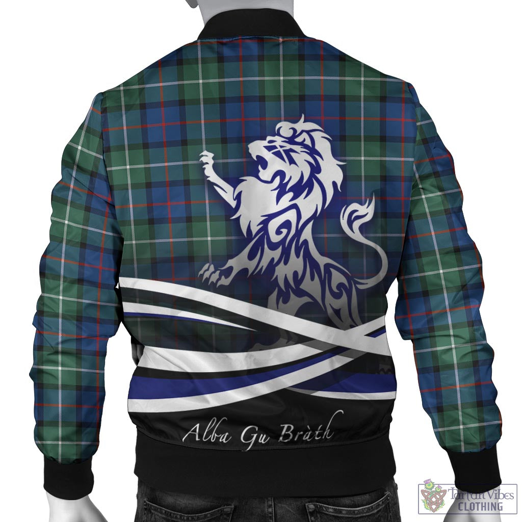 Tartan Vibes Clothing Davidson of Tulloch Tartan Bomber Jacket with Alba Gu Brath Regal Lion Emblem