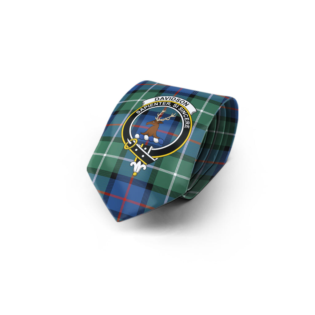 Davidson of Tulloch Tartan Classic Necktie with Family Crest - Tartan Vibes Clothing