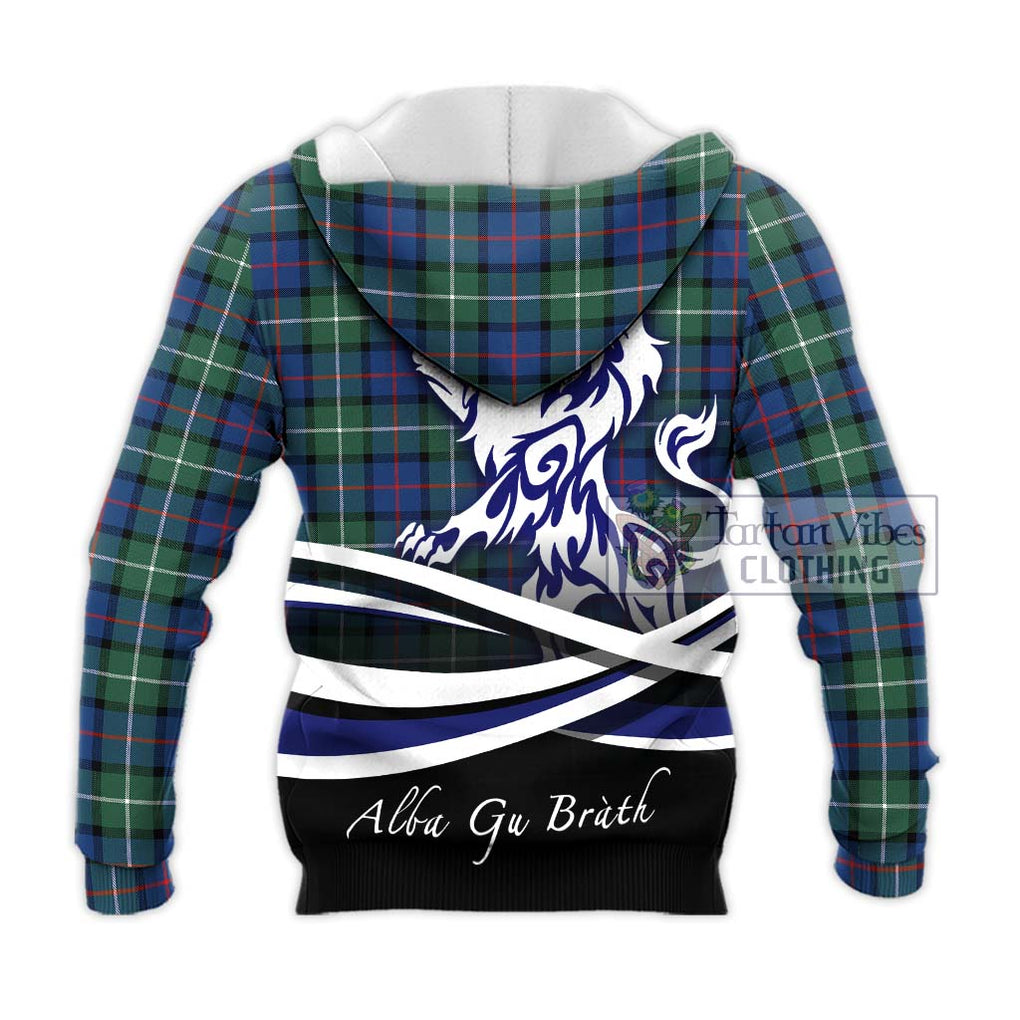 Davidson of Tulloch Tartan Knitted Hoodie with Alba Gu Brath Regal Lion Emblem - Tartanvibesclothing Shop