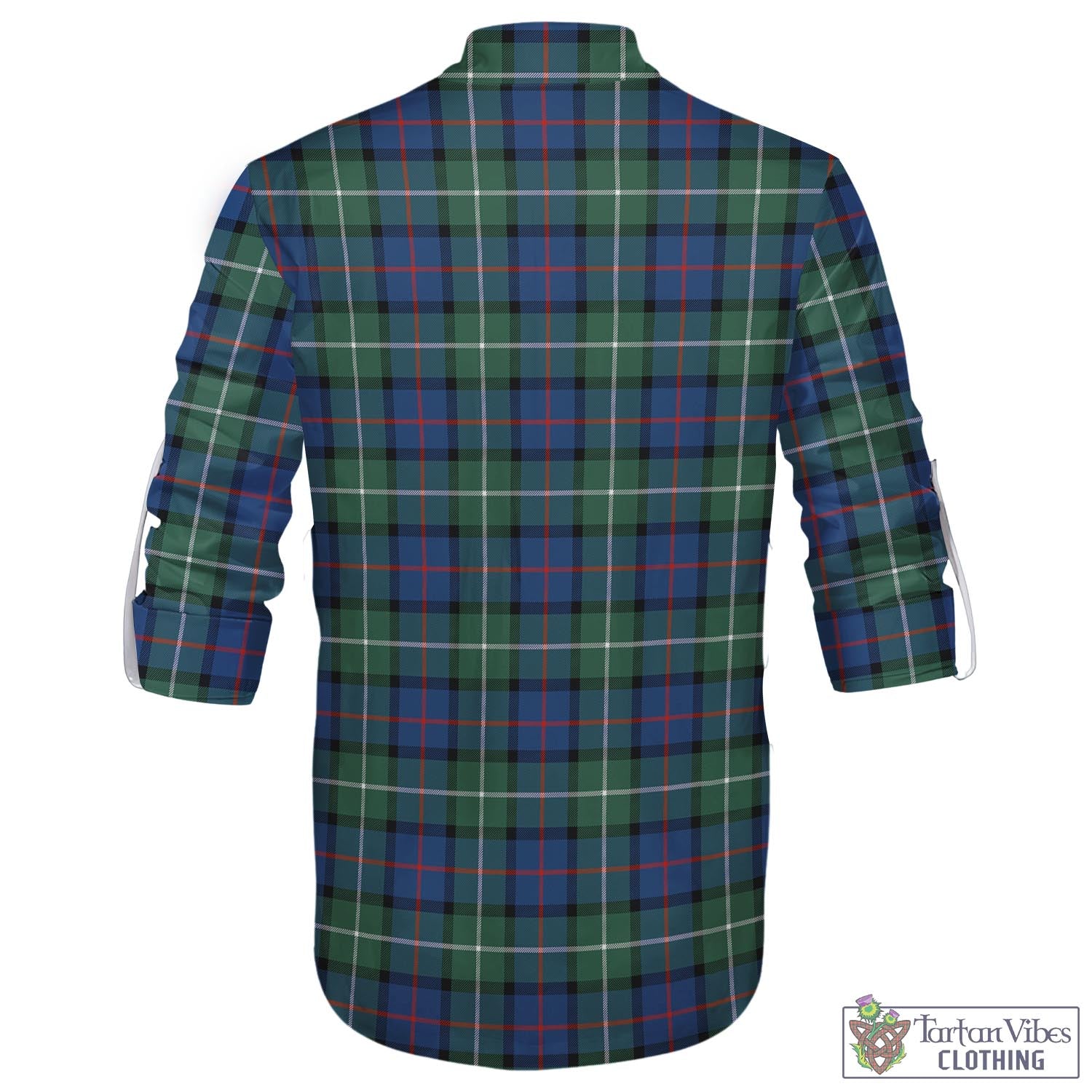 Tartan Vibes Clothing Davidson of Tulloch Tartan Men's Scottish Traditional Jacobite Ghillie Kilt Shirt