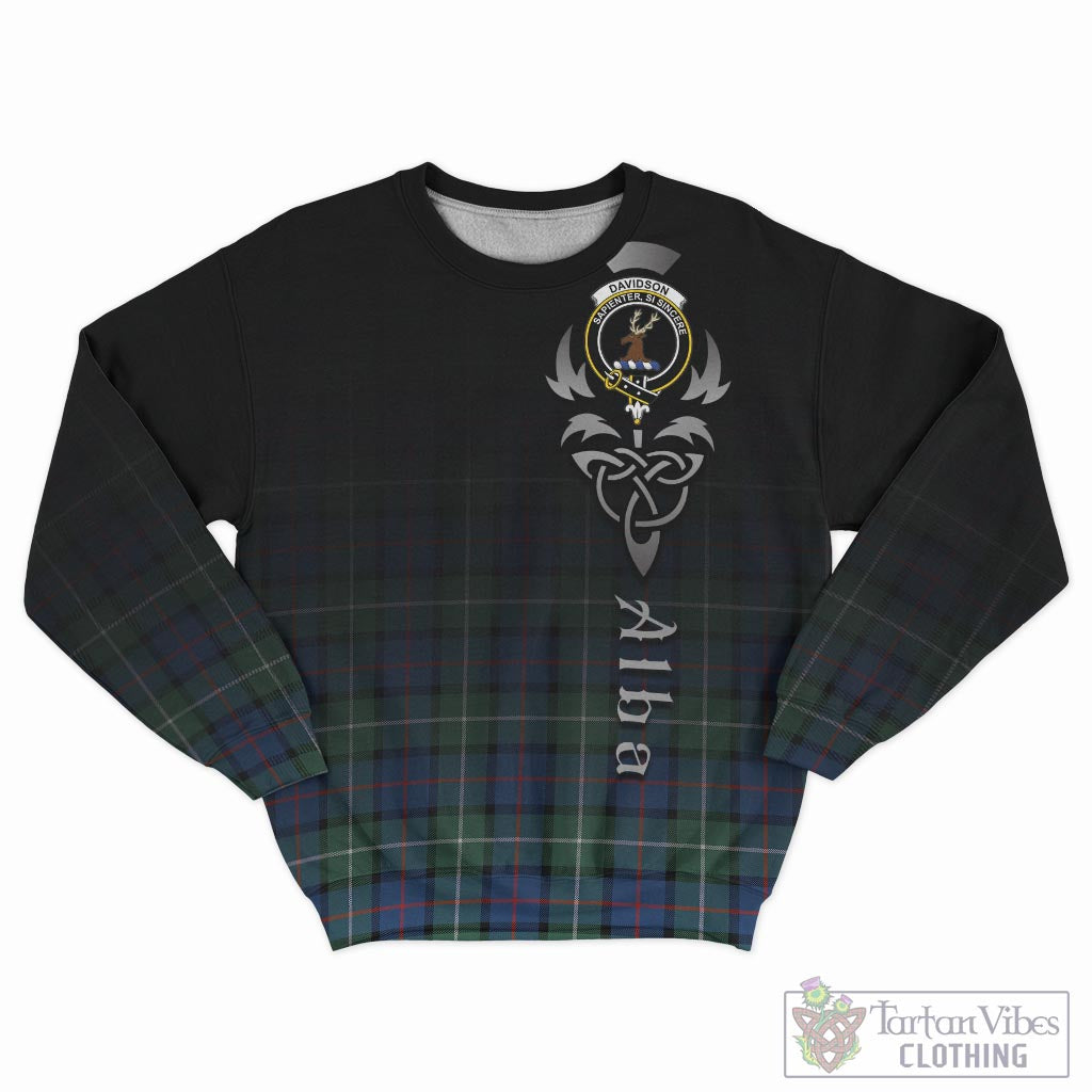 Tartan Vibes Clothing Davidson of Tulloch Tartan Sweatshirt Featuring Alba Gu Brath Family Crest Celtic Inspired