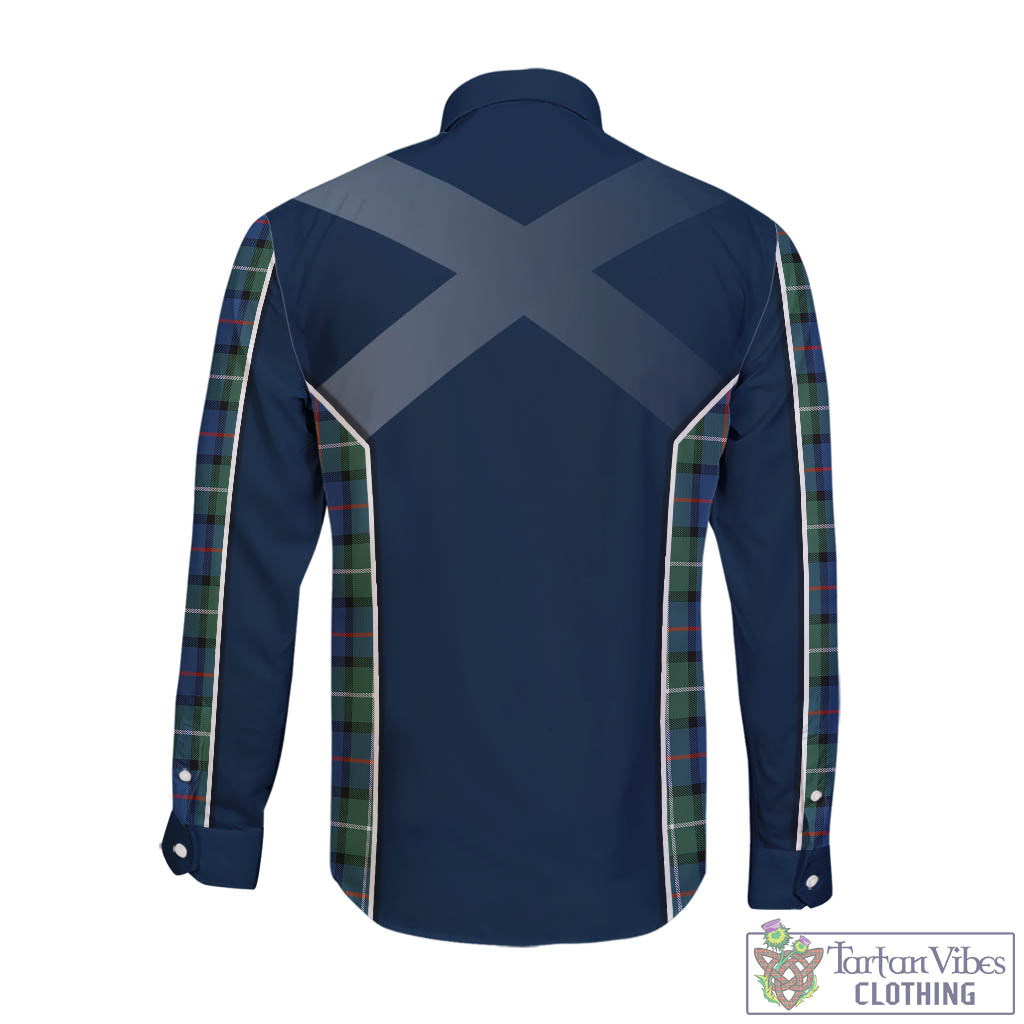 Tartan Vibes Clothing Davidson of Tulloch Tartan Long Sleeve Button Up Shirt with Family Crest and Lion Rampant Vibes Sport Style