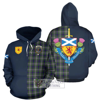 Davidson of Tulloch Dress Tartan Hoodie Alba with Scottish Lion Royal Arm Half Style