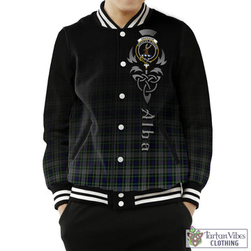 Davidson of Tulloch Dress Tartan Baseball Jacket Featuring Alba Gu Brath Family Crest Celtic Inspired