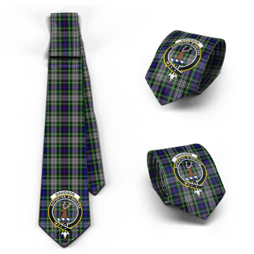 Davidson of Tulloch Dress Tartan Classic Necktie with Family Crest