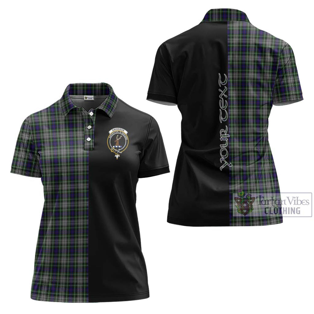 Davidson of Tulloch Dress Tartan Women's Polo Shirt with Family Crest and Half Of Me Style Women - Tartanvibesclothing Shop