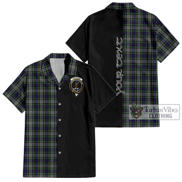 Davidson of Tulloch Dress Tartan Short Sleeve Button Shirt with Family Crest and Half Of Me Style