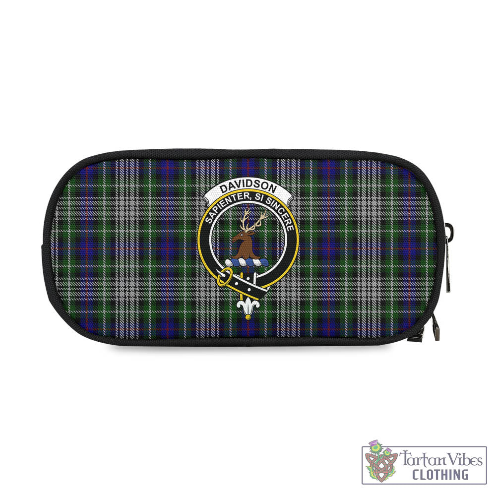 Tartan Vibes Clothing Davidson of Tulloch Dress Tartan Pen and Pencil Case with Family Crest