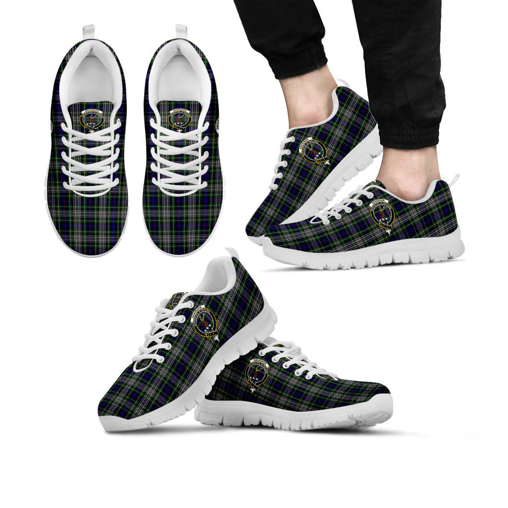 Davidson of Tulloch Dress Tartan Sneakers with Family Crest Kid's Sneakers - Tartan Vibes Clothing