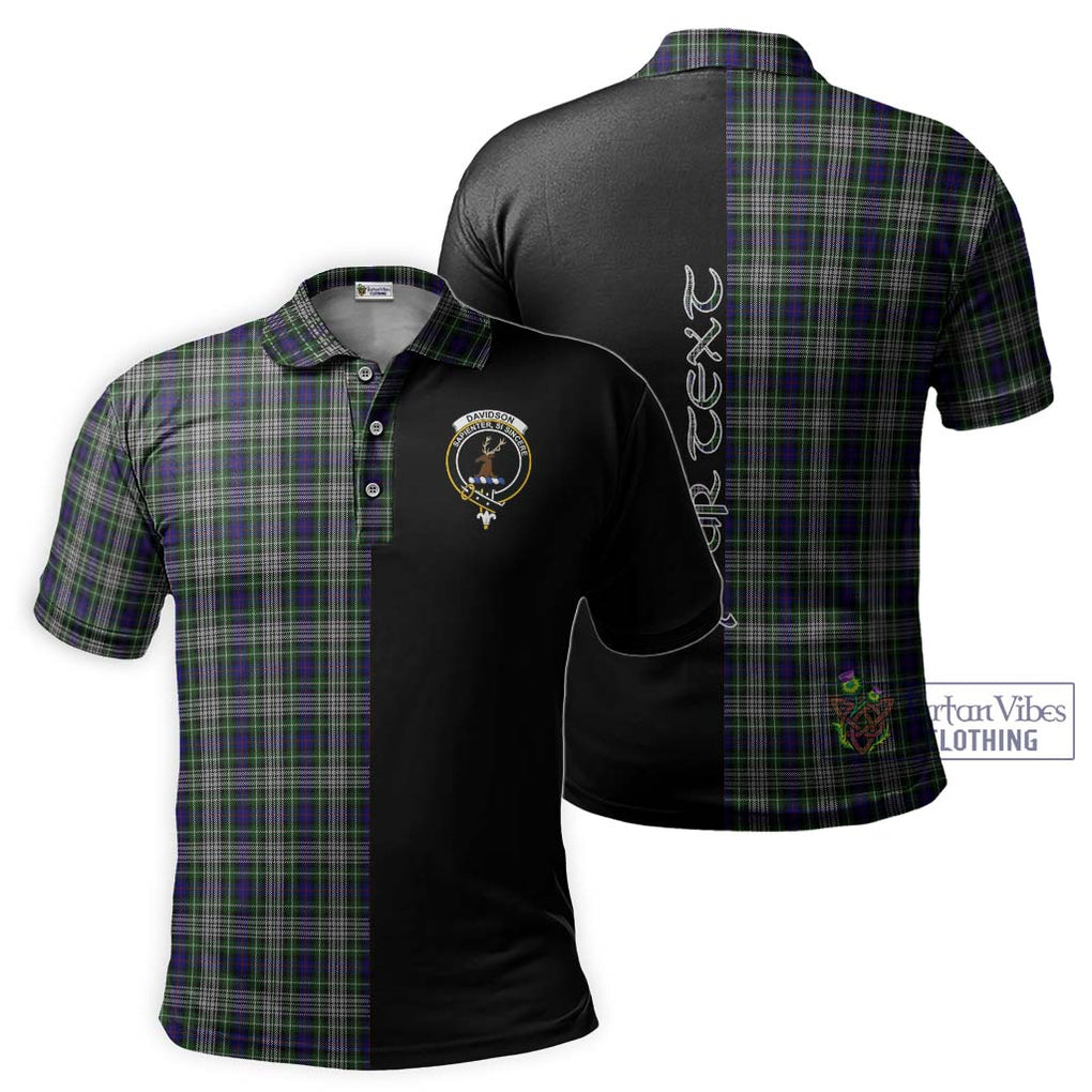 Davidson of Tulloch Dress Tartan Polo Shirt with Family Crest and Half Of Me Style Kid - Tartanvibesclothing Shop