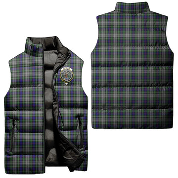 Davidson of Tulloch Dress Tartan Sleeveless Puffer Jacket with Family Crest