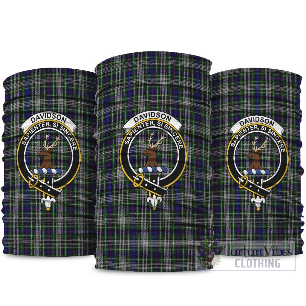 Davidson of Tulloch Dress Tartan Neck Gaiters, Tartan Bandanas, Tartan Head Band with Family Crest