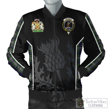 Davidson of Tulloch Dress Tartan Bomber Jacket with Family Crest and Scottish Thistle Vibes Sport Style