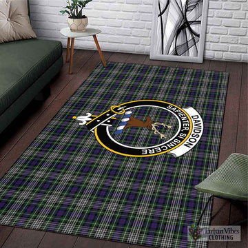 Davidson of Tulloch Dress Tartan Area Rug with Family Crest