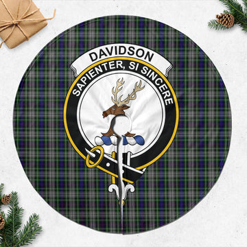 Davidson of Tulloch Dress Tartan Christmas Tree Skirt with Family Crest