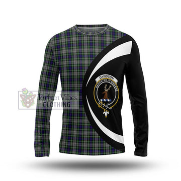 Davidson of Tulloch Dress Tartan Long Sleeve T-Shirt with Family Crest Circle Style