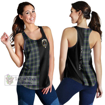 Davidson of Tulloch Dress Tartan Women's Racerback Tanks with Family Crest and Half Of Me Style