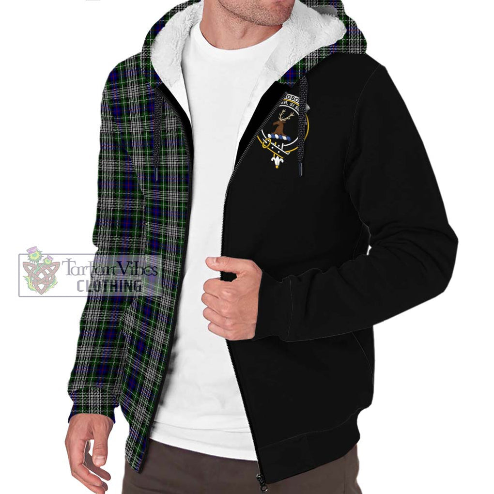 Davidson of Tulloch Dress Tartan Sherpa Hoodie with Family Crest and Half Of Me Style Unisex S - Tartanvibesclothing Shop